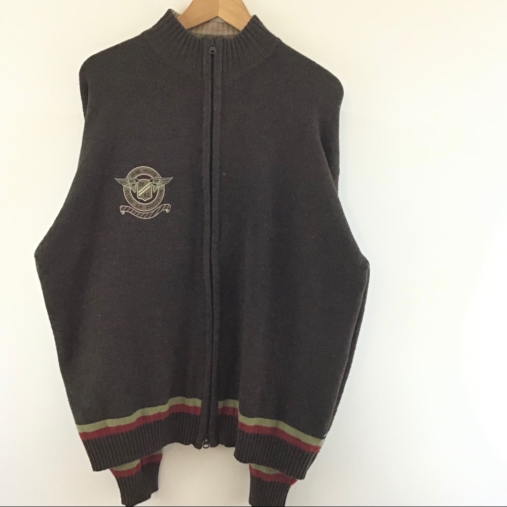 DANIEL HECHTER PARIS  VINTAGE LAMBSWOOL FULL ZIP MEN’S SWEATER